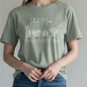 Bella Canvas Tee Women's Sage Green Plant Mom Tee Vintage
